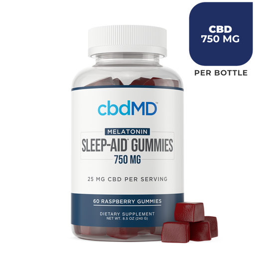 cbdMD Sleep Aid Gummies + Melatonin 750MG Raspberry Flavor 60ct