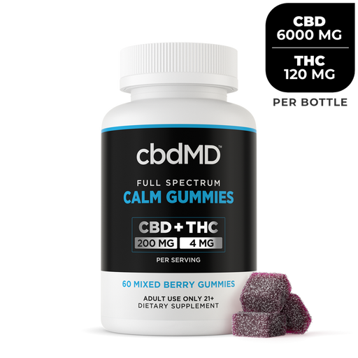 cbdMD Full Spectrum Calm Gummies CBD+THC - 6000MG CBD + 120MG THC