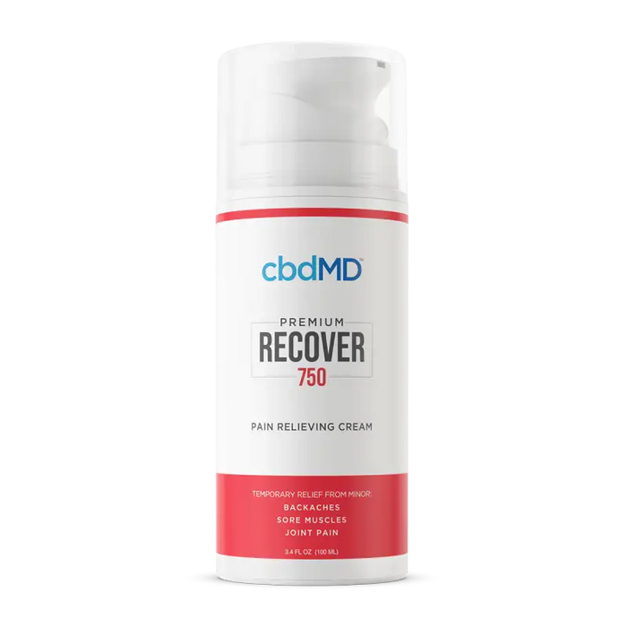 cbdmd premium recover 750 mg pain relieving cream 3.4 fl oz