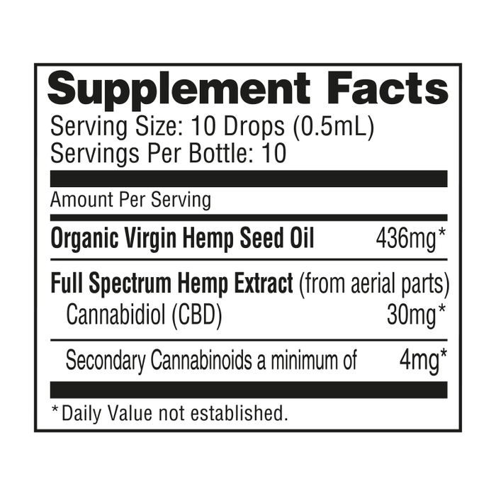 nuleaf naturals cbd oil supplement facts