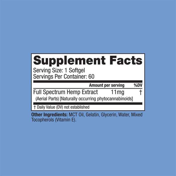 cbdMD Delta 9 Microdose Capsules Supplement Facts