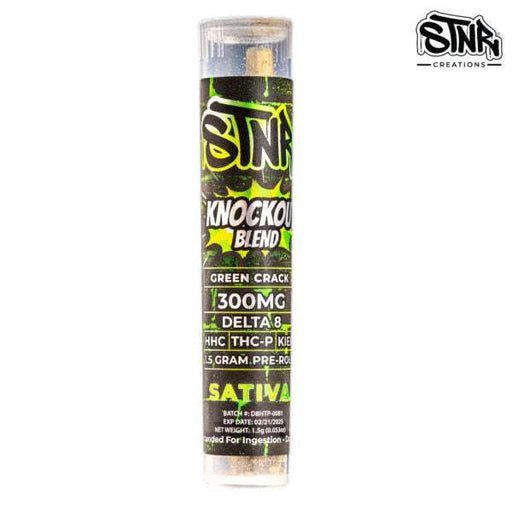 STNR Creations, Green Crack Knockout Blend Delta-8 Pre-Roll 300mg
