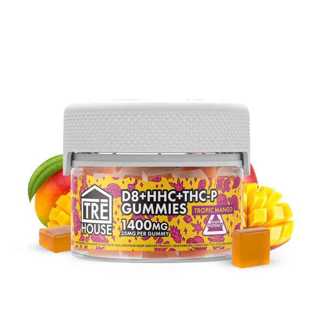 TRE House | Delta 8 + HHC + THC-P Gummies 700MG Tropic Mango Flavor
