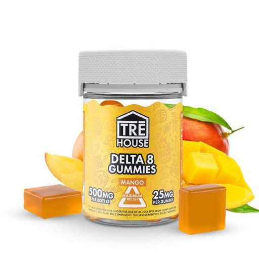 High-potency TRĒ House Mango Delta 8 Gummies with 500mg