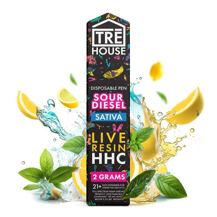 TRE House Live Resin HHC Vape Pen Sour Diesel Sativa 2 Grams