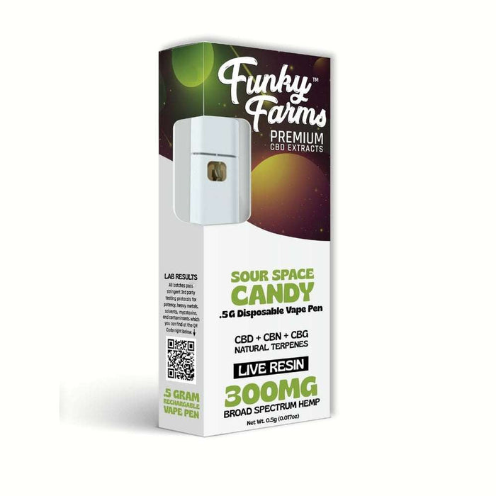 Funky Farms Sour Space Candy CBD+CBN+CBG Live Resin Vape Pen 300mg