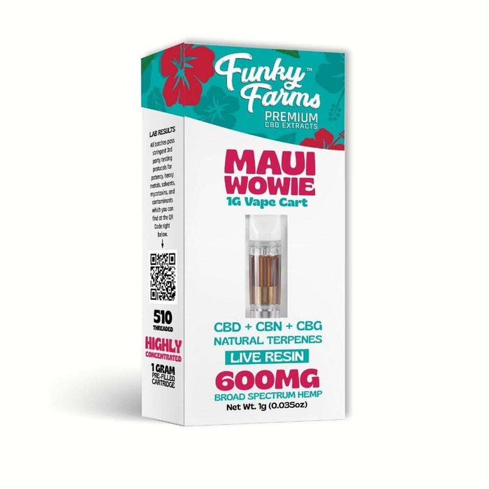 Funky Farms Maui Wowie Live Resin CBD Cartridge 600mg