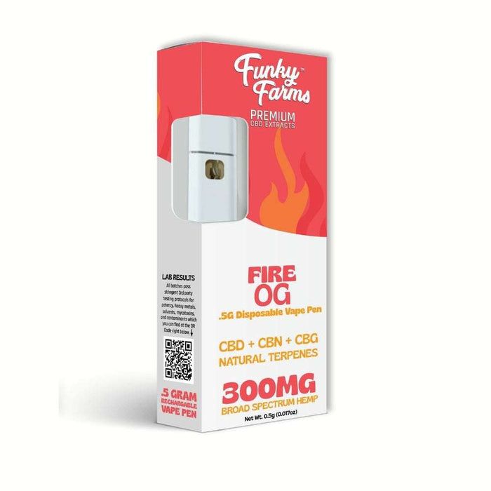 Funky Farms Fire OG CBD+CBN+CBG Live Resin Vape Pen 300mg