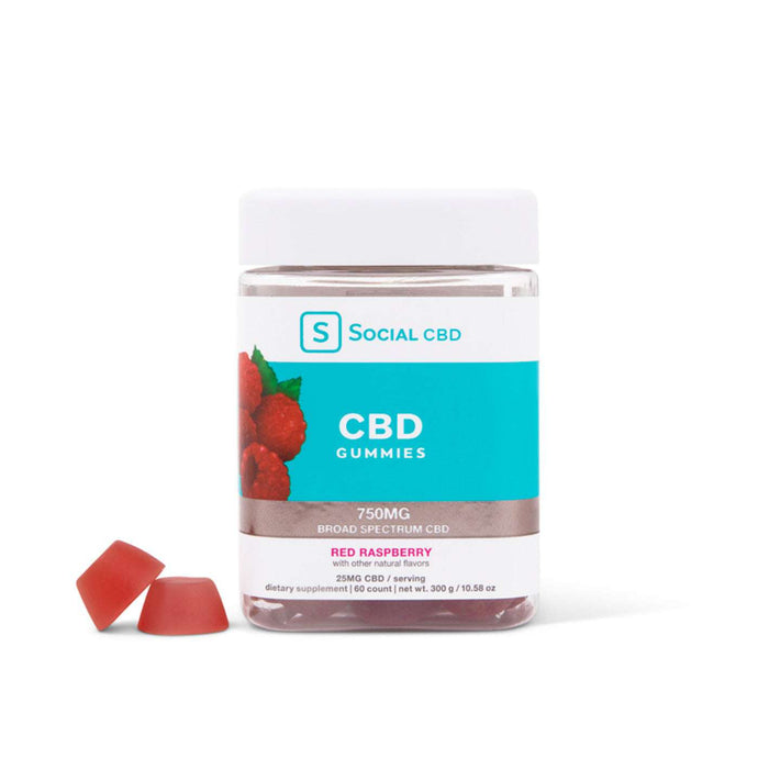CBD Gummies Red Raspberry Flavor 60ct