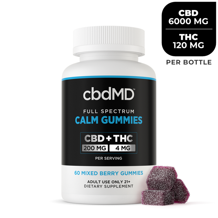 cbdMD Full Spectrum Calm Gummies CBD+THC - 6000MG CBD + 120MG THC