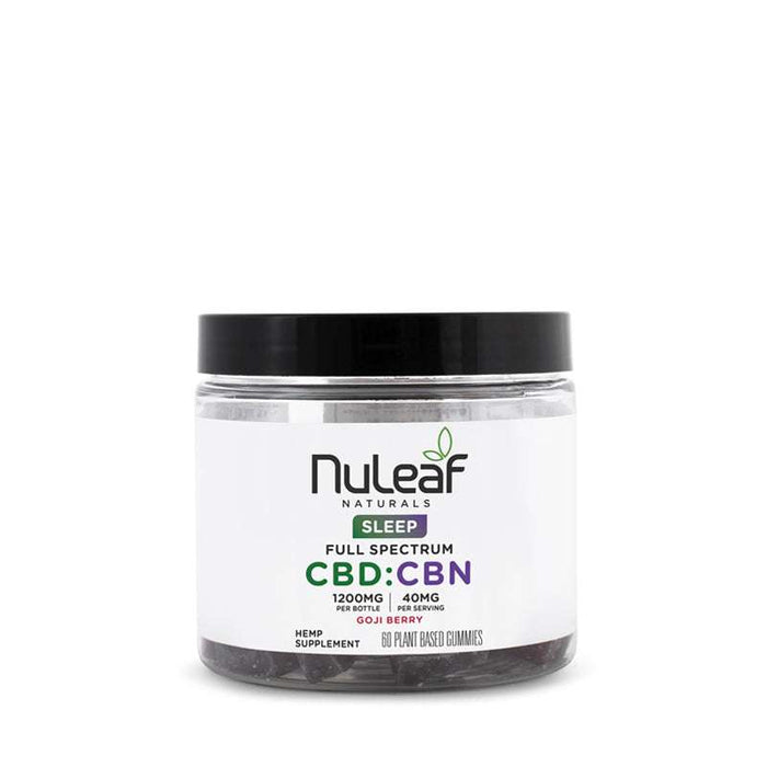 Nuleaf Naturals Sleep CBD+CBN gummies 1200mg goji berry 60ct