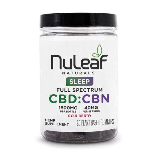 Nuleaf Naturals Sleep CBD+CBN gummies 1800mg Goji Berry 90ct