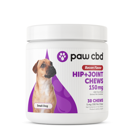 paw cbd hip+joint chews 150mg bacon flavor 30 count