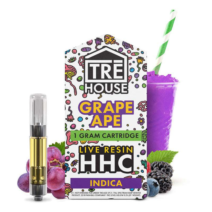 TRE House Live Resin HHC 1 Gram Cartridge Grape Ape Indica