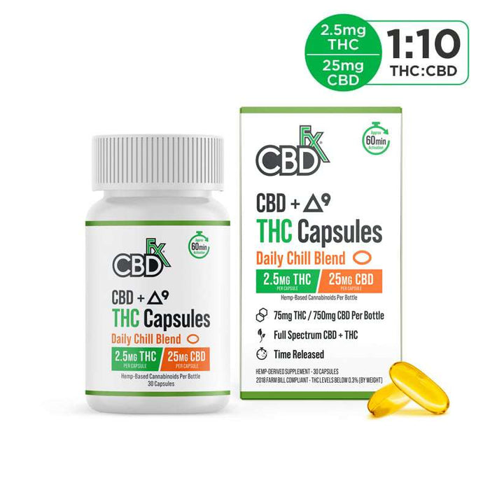 CBDfx  Full Spectrum CBD+Delta 9 THC Pills Daily Microdose Blend