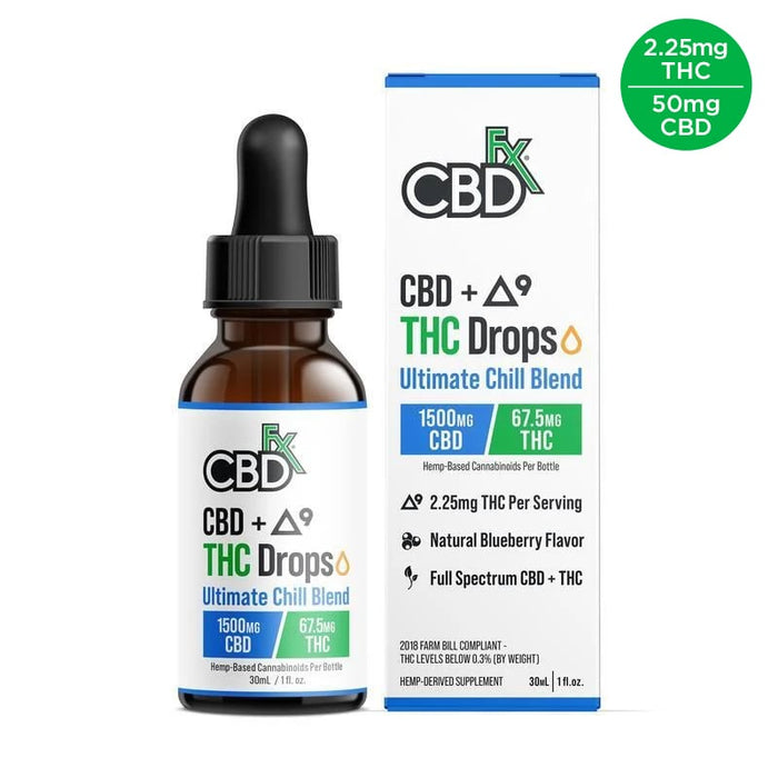 CBDfx Delta-9 THC Oil Drops + CBD: Ultimate Chill Blend