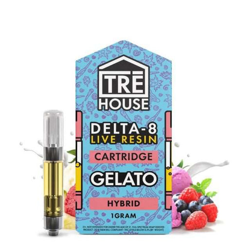 TRE House Delta-8 Live Resin Cartridge Gelato Hybrid 1 Gram