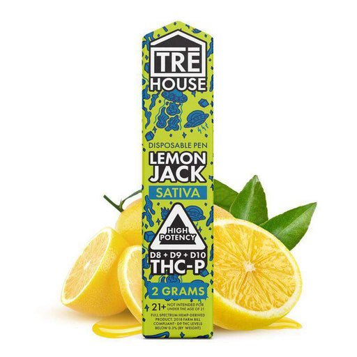 Tre House Delta 8 + D9 + D10 + THC-P Disposable Vape Pen Lemon Jack Sativa 2g