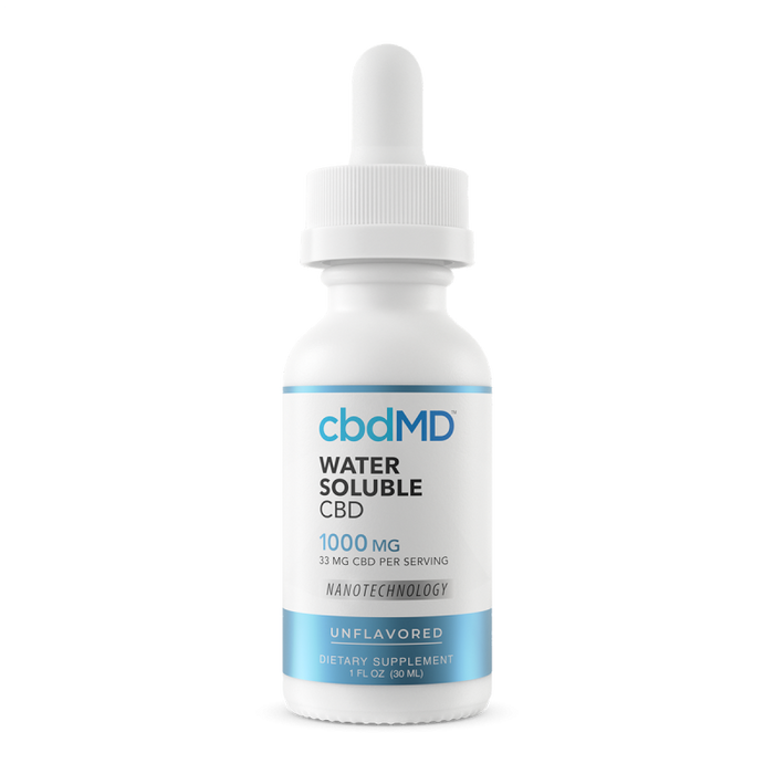 buy now! cbdMD Premium Water Soluble CBD Tincture 1000mg unflavored